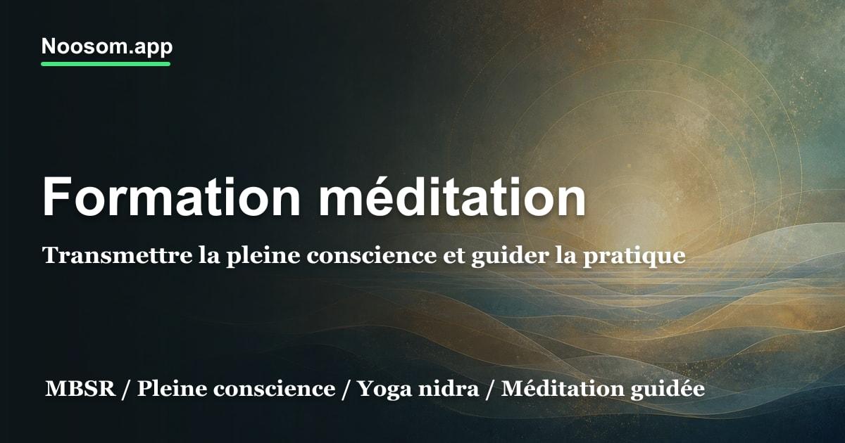 Formations méditation & pleine conscience (MBSR, instructeur)